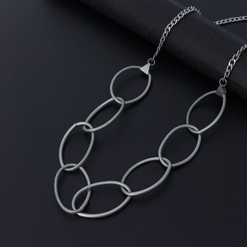Circle Hoop Chain Alloy Necklace N4738