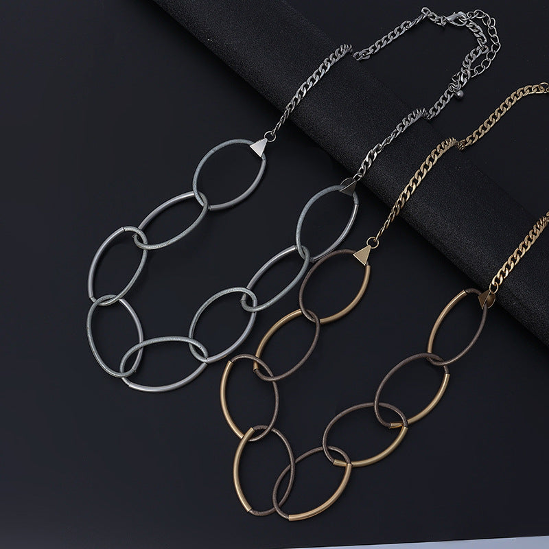 Circle Hoop Chain Alloy Necklace N4738