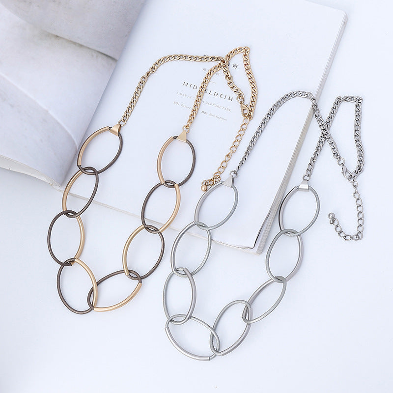 Circle Hoop Chain Alloy Necklace N4738