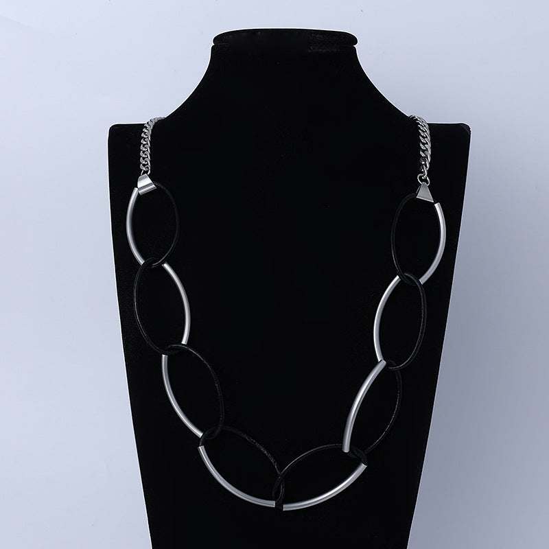 Circle Hoop Chain Alloy Necklace N4738