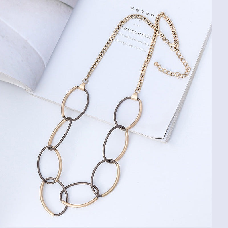 Circle Hoop Chain Alloy Necklace N4738 – view 4