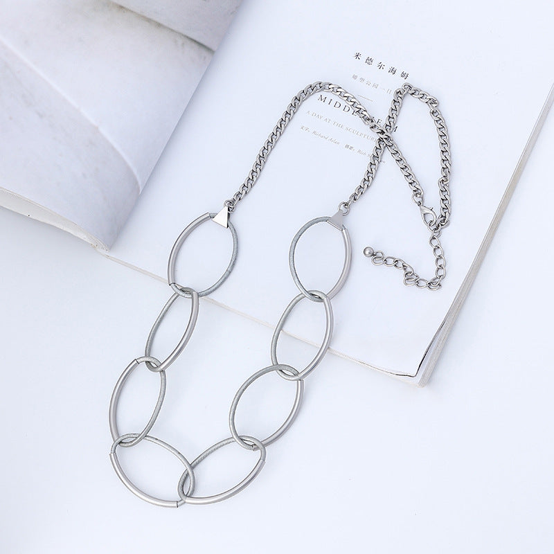 Circle Hoop Chain Alloy Necklace N4738