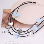 Multilayer Heart Leather Necklace N4744