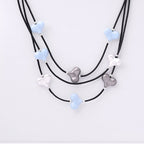 Multilayer Heart Leather Necklace N4744