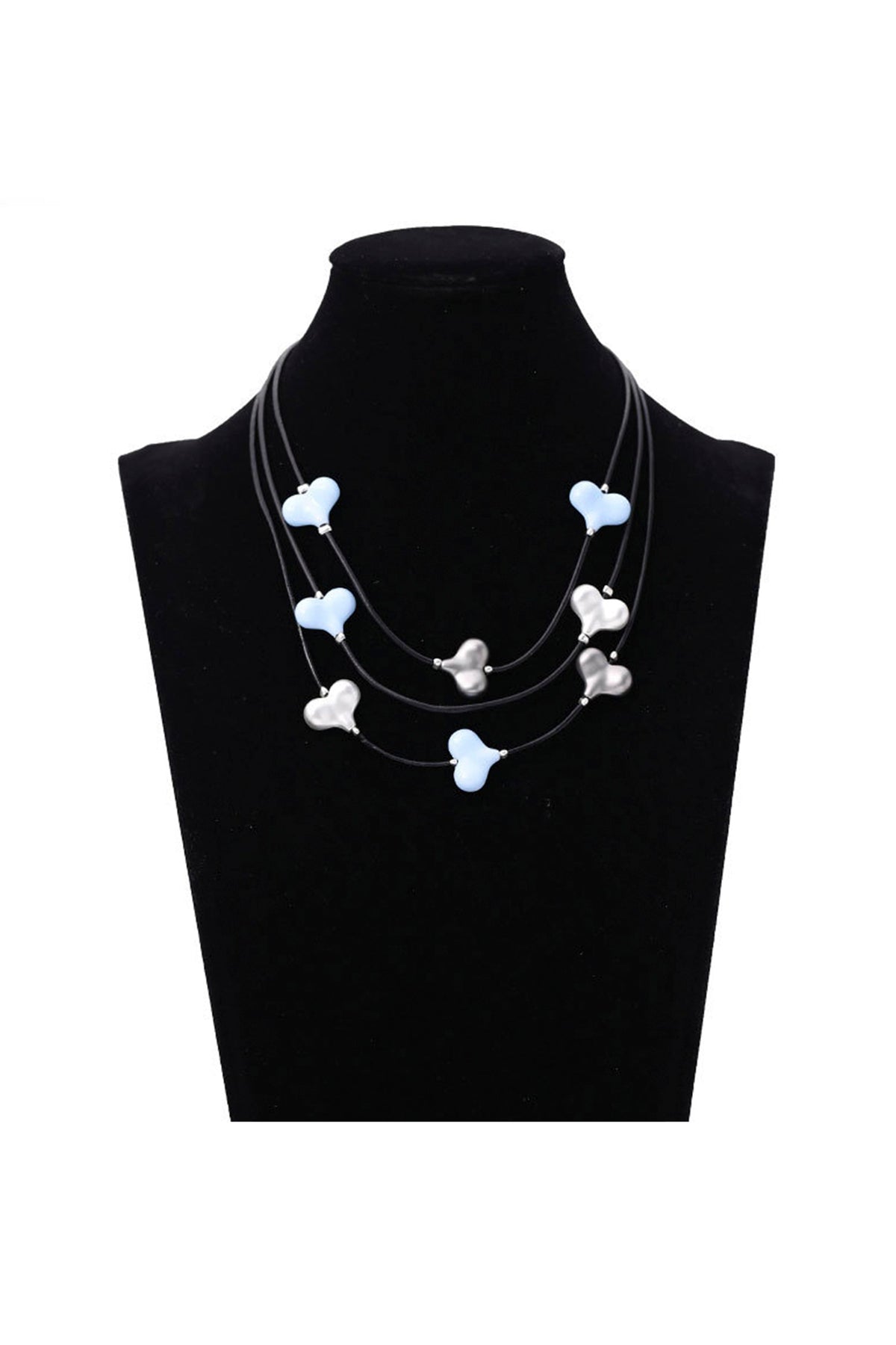 Multilayer Heart Leather Necklace N4744