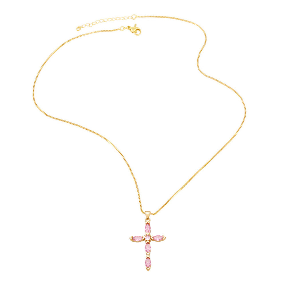 Cross Cubic Zirconia Necklace N4764