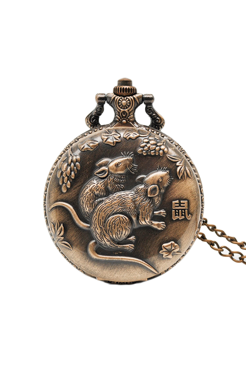 Mouse Zodiac Alloy Pocket Watch N4775