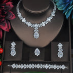 Cubic Zirconia Necklace Bracelet Earrings  Rings N4786-SET