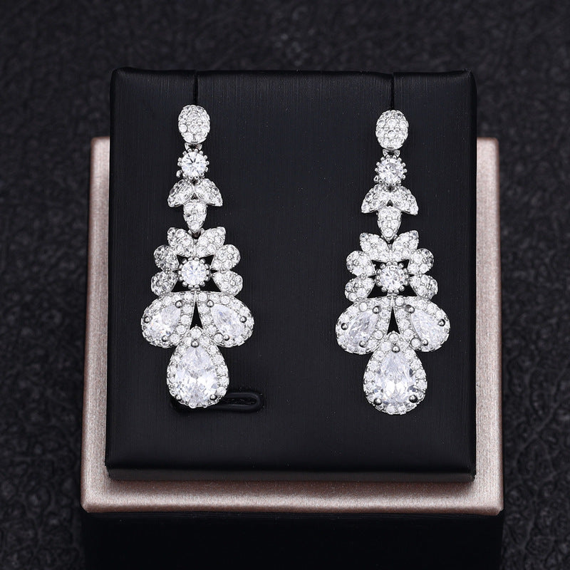 Cubic Zirconia Necklace Bracelet Earrings  Rings N4787-SET