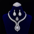 Cubic Zirconia Necklace Bracelet Earrings  Rings N4788-SET