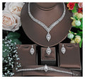 Cubic Zirconia Necklace Bracelet Earrings Rings N4789-SET