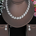 Cubic Zirconia Necklace Bracelet Earrings Rings N4790-SET