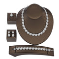 Cubic Zirconia Necklace Bracelet Earrings Rings N4790-SET