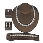Cubic Zirconia Necklace Bracelet Earrings Rings N4790-SET