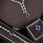Cubic Zirconia Necklace Bracelet Earrings Rings N4791-SET