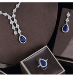 Cubic Zirconia Necklace Bracelet Earrings Rings N4791-SET