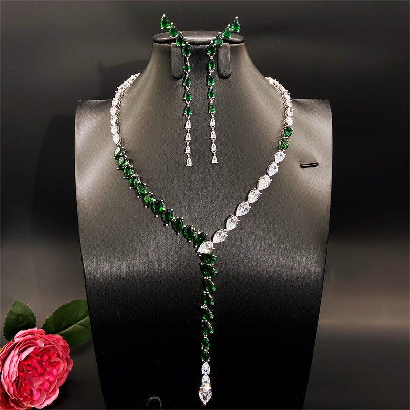 Cubic Zirconia Necklace Bracelet Earrings  Rings N4792-SET