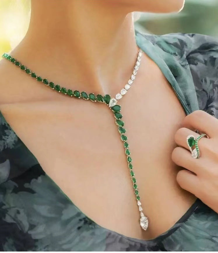 Cubic Zirconia Necklace Bracelet Earrings  Rings N4792-SET