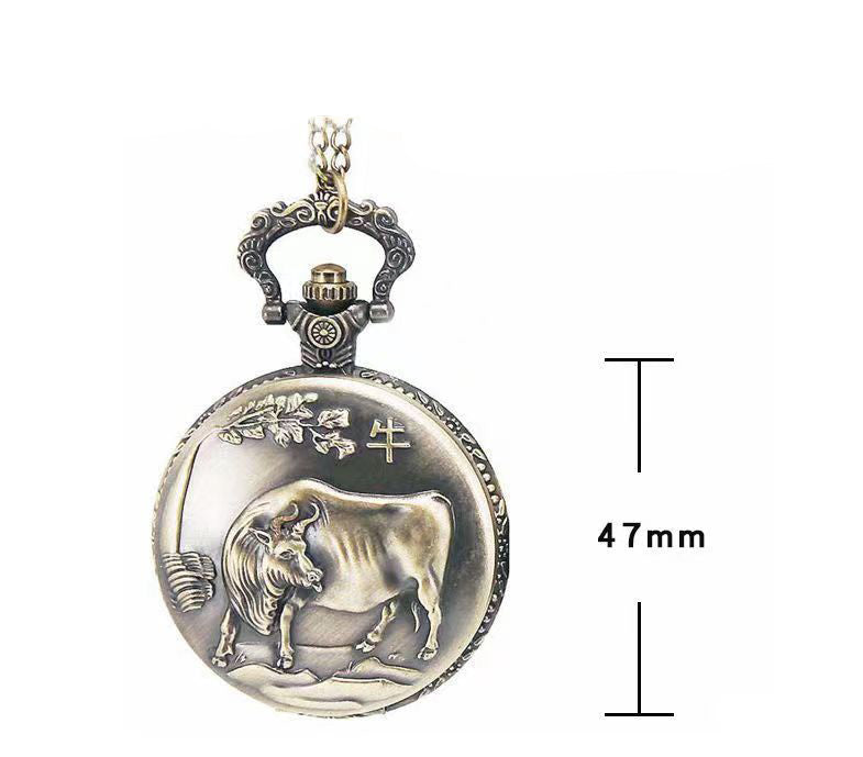 Pig Zodiac Alloy Pocket Watch N4814