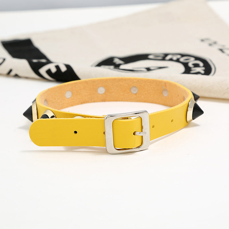Punk Rivet Leather Choker N4815