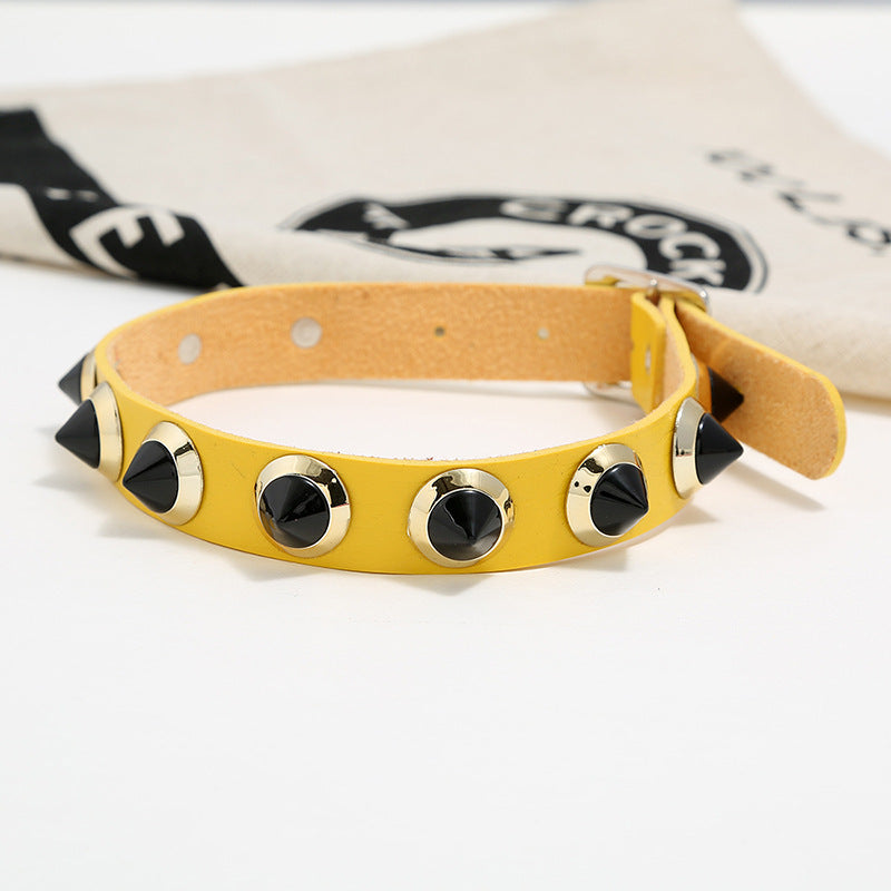 Punk Rivet Leather Choker N4815