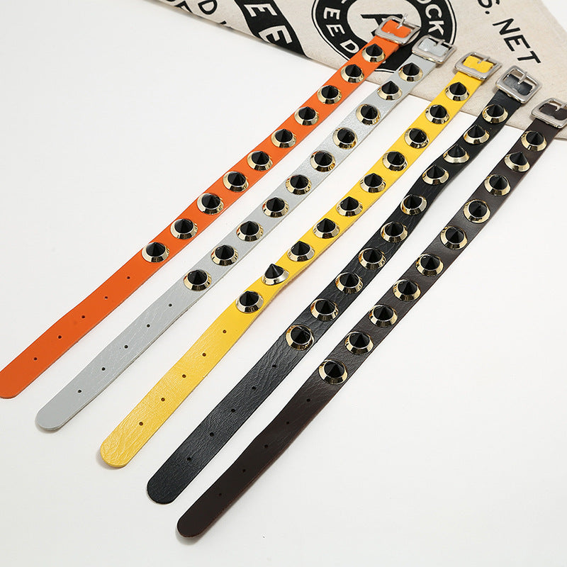 Punk Rivet Leather Choker N4815