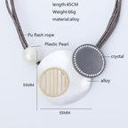 Geometry Pendant Leather Necklace N4825