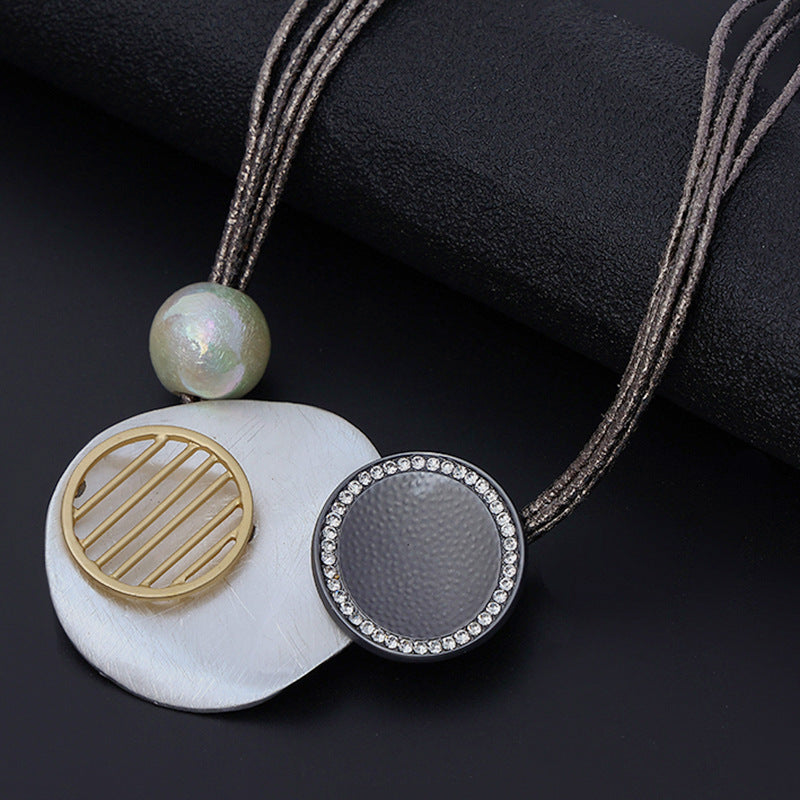 Geometry Pendant Leather Necklace N4825