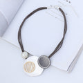 Geometry Pendant Leather Necklace N4825