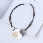 Geometry Pendant Leather Necklace N4825