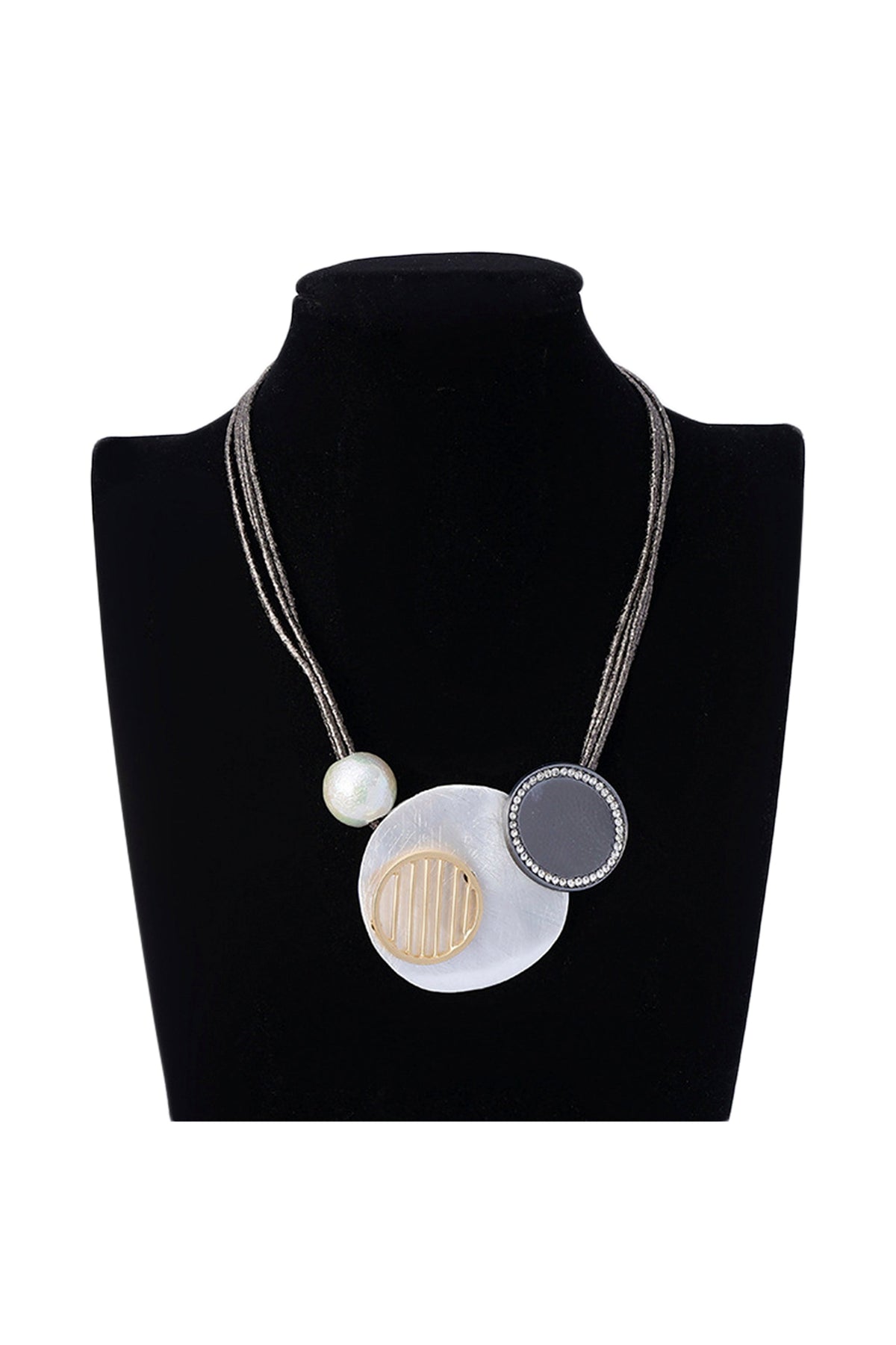 Geometry Pendant Leather Necklace N4825