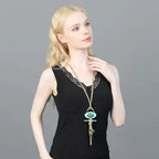 Geometry Tassel Leather Necklace N4841