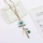 Geometry Tassel Leather Necklace N4841