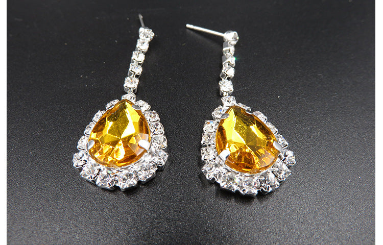 Teardrop Rhinestone Necklace Set N4849