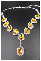 Teardrop Rhinestone Necklace Set N4849
