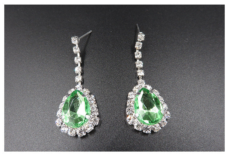 Teardrop Rhinestone Necklace Set N4849