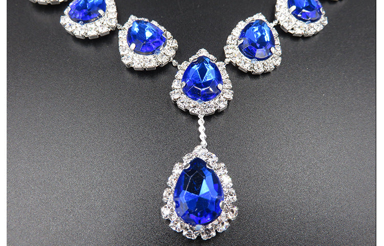 Teardrop Rhinestone Necklace Set N4849