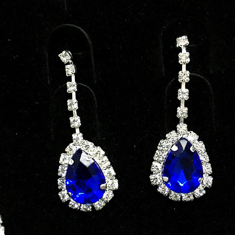 Teardrop Rhinestone Necklace Set N4849