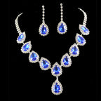 Teardrop Rhinestone Necklace Set N4849
