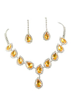 Teardrop Rhinestone Necklace Set N4849