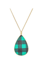 Green Paid Teardrop Pendant Necklace N4851