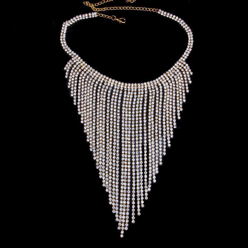 Tassel Rhinestone Necklace N4927