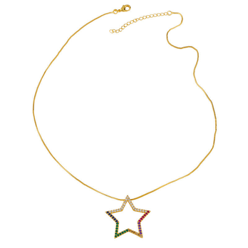 Star Cubic Zirconia Chain Necklace N4947