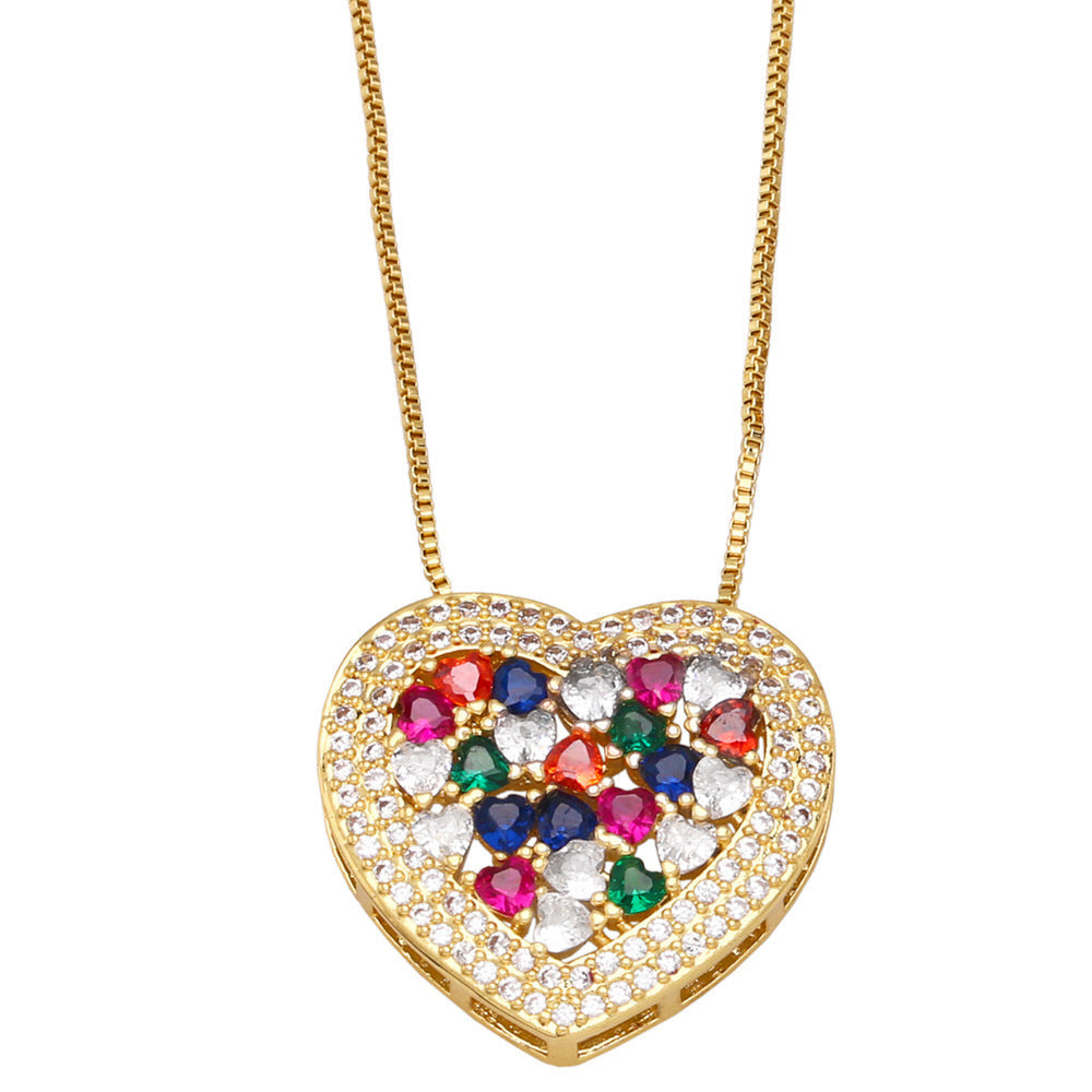 Heart Cubic Zirconia Chain Necklace N4964