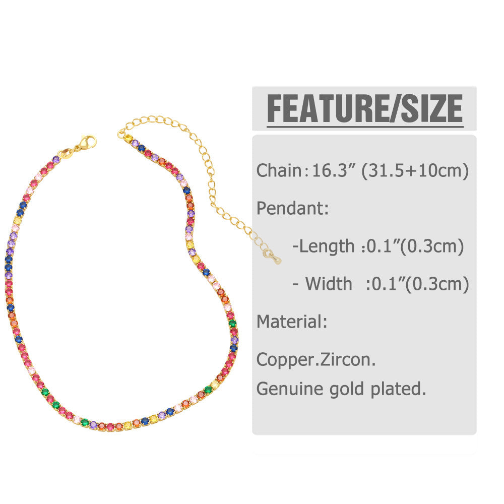 Cubic Zirconia Chain Necklace N4983