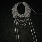 Multilayer Tassel Rhinestone Necklace N5003