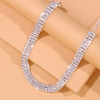 3 Row Rhinestone Choker Necklace N5044