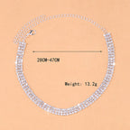 3 Row Rhinestone Choker Necklace N5044