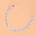 3 Row Rhinestone Choker Necklace N5044