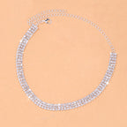 3 Row Rhinestone Choker Necklace N5044